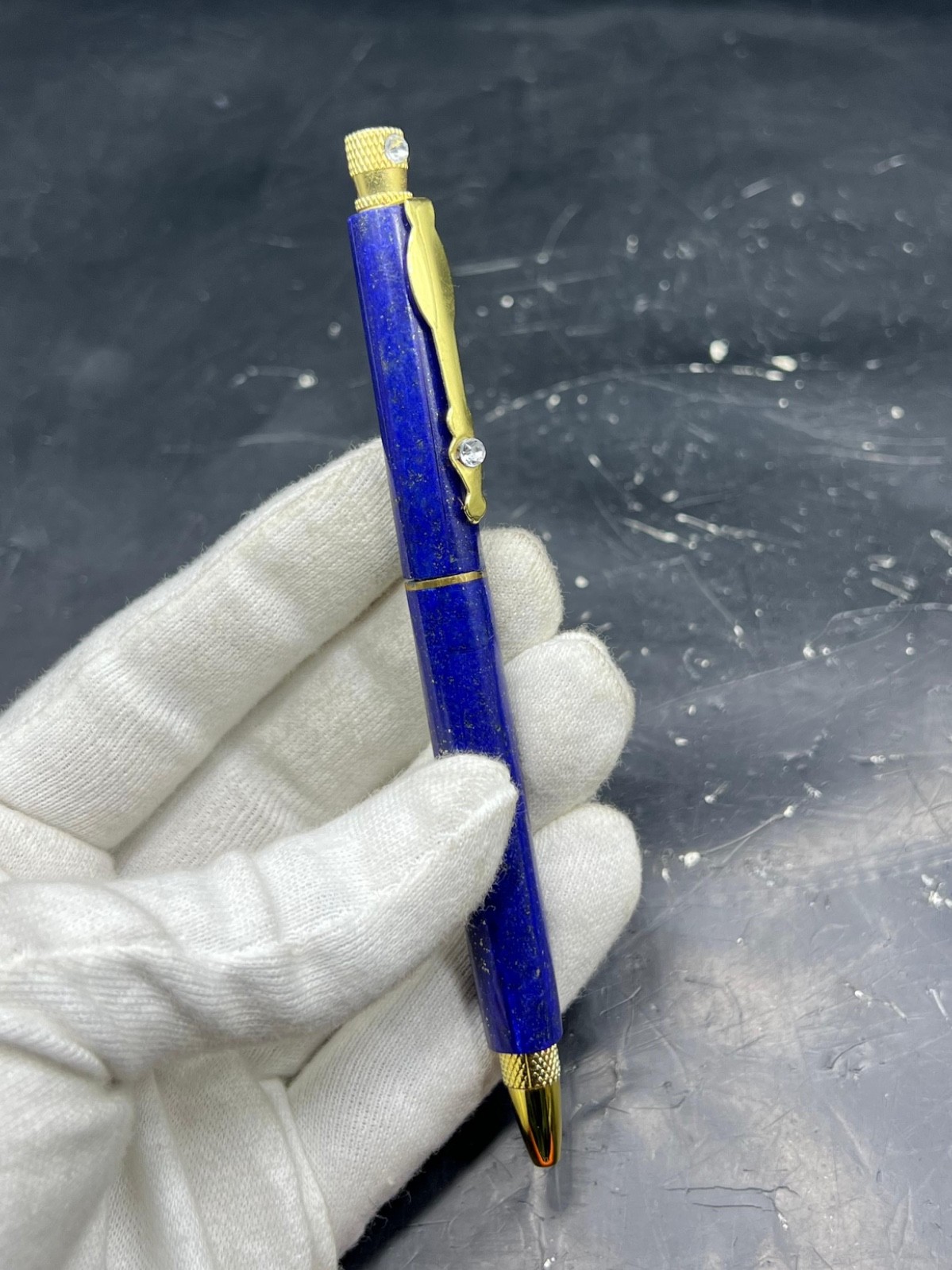 Lapis Lazuli 25g Handmade Blue Ink Ballpoint – Natural Gemstone, Wholesale