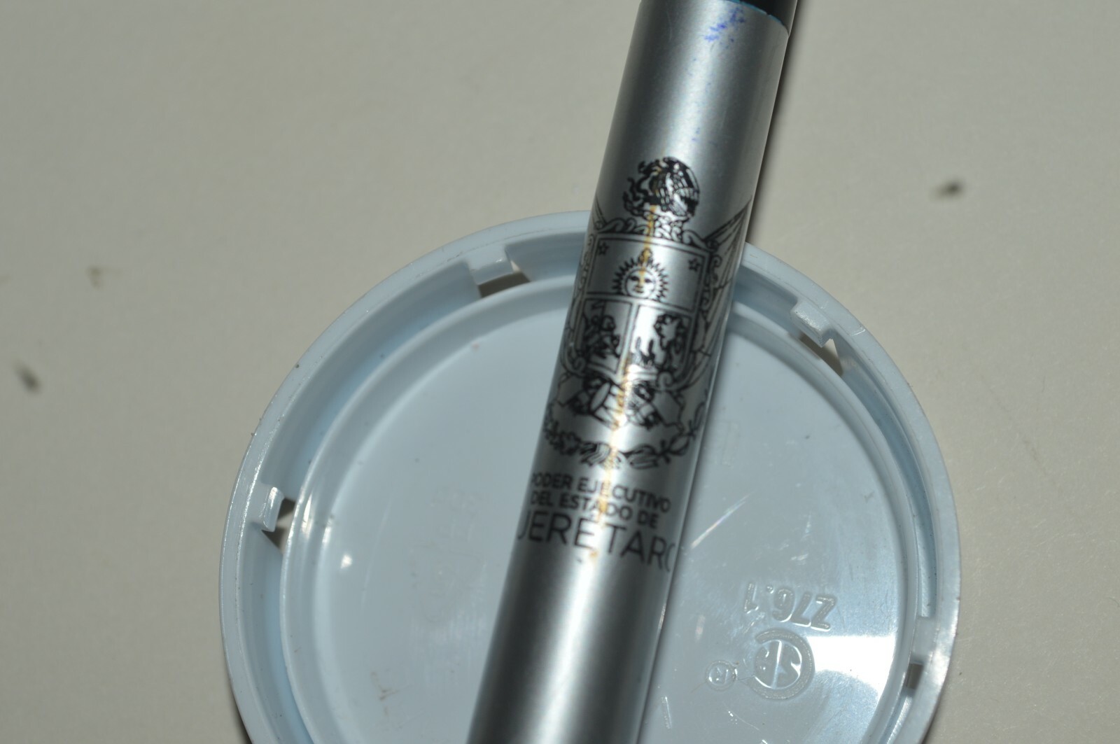 Vintage Estado De Queretaro Mexico Promo Ballpoint Pen Gray Barrel All Plastic