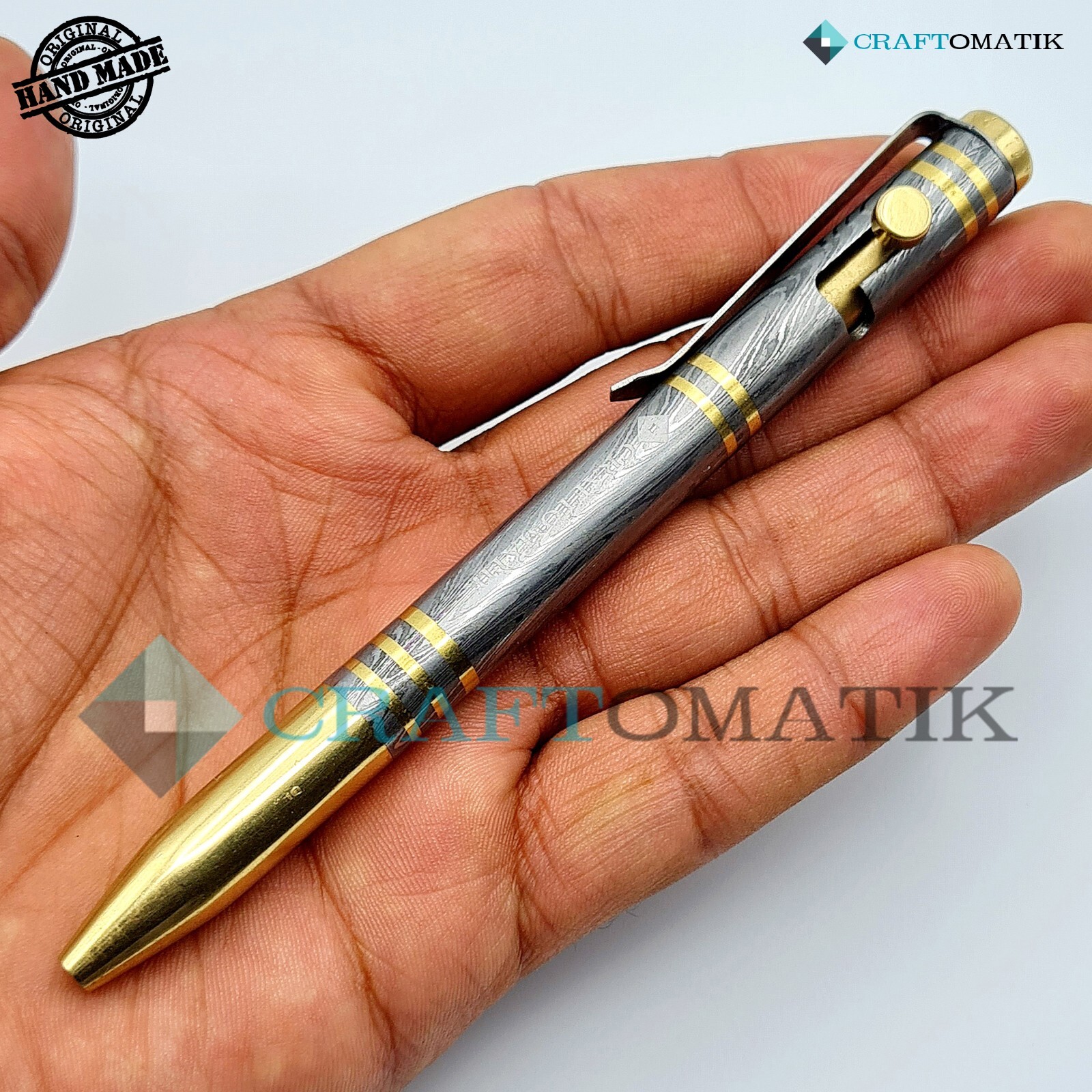 Damask Steel Ballpoint Gift Set Handmade Damascus Pen Set DP04