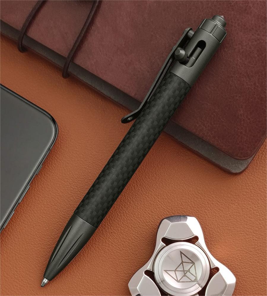 Titanium Carbon Fiber Ballpoint Pen Bolt Action Signing Writing Pocket Pen EDC