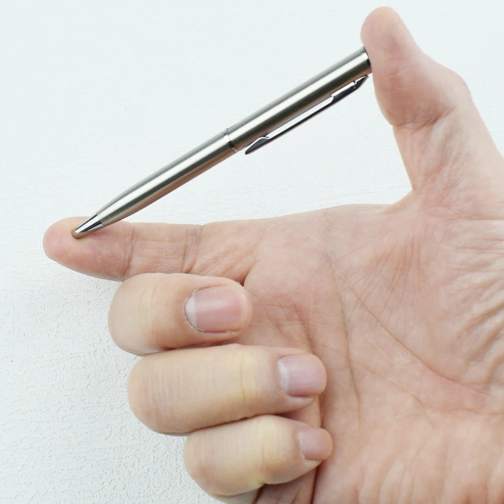 Mini Metal Twist-Activated Ballpoint Pen – Pocket-Sized 0.7mm Fine Black Ink