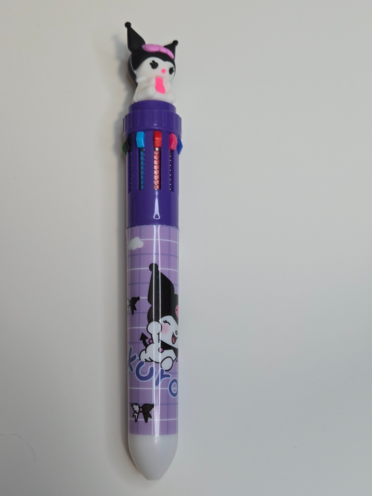 Kuromi 10 Color Multi Ink Ballpoint Pen Cute Sanrio Kawaii Purple Novelty Pen