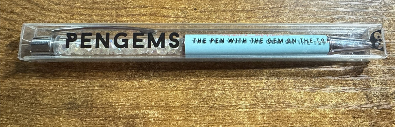 PenGems Pen with Gem – w/ Colored crystals & BOX LITE BLUE