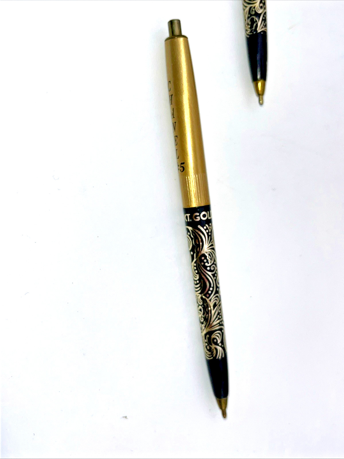 Set of 2 Scented Ink Pens Click Luxury Boutique Collectibles 14 Kt Gold Filigree