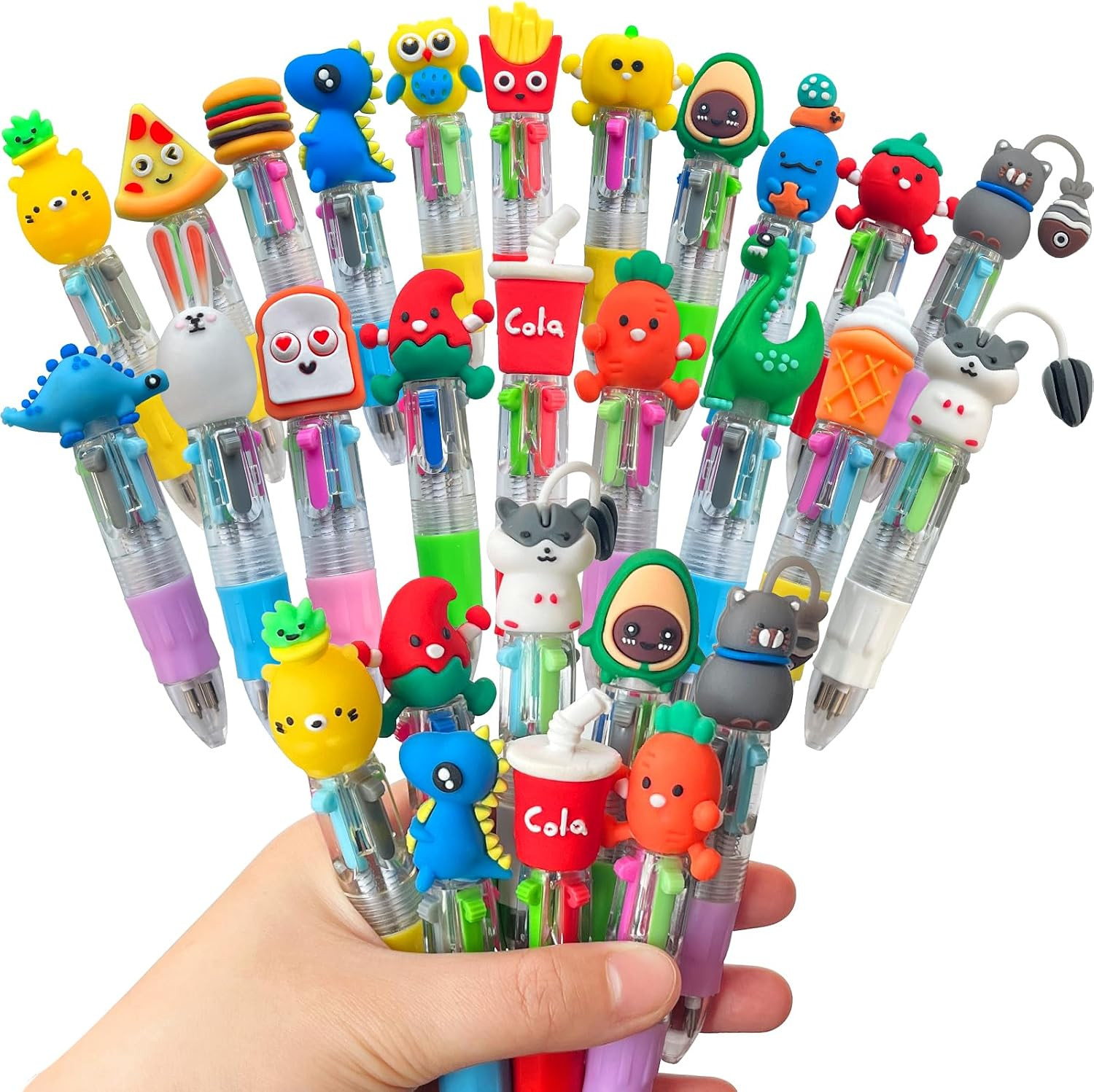 Mini Multicolor Pen in One,4-in-1 Cute Pens for Kids,20 Pcs Ballpoint Pens for C
