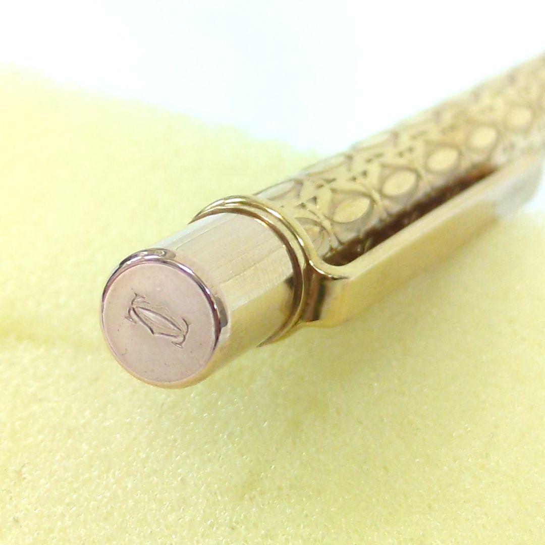 Cartier C de Ballpoint Pen Stationery Gold Authentic Unisex RARE w/ boxed