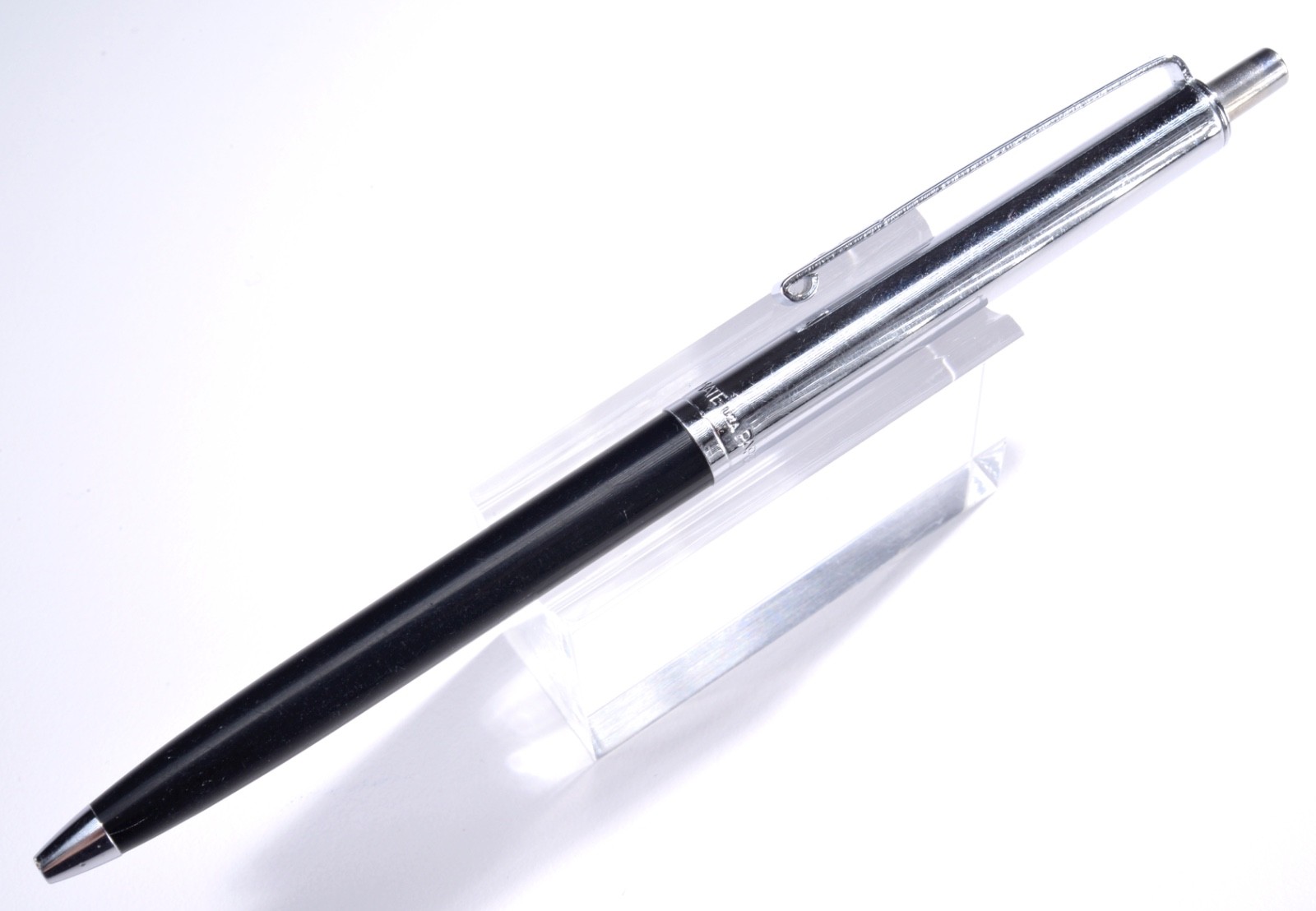 VTG Paper Mate Vintage Double Heart Profile Ball Pen-Slim Grip-Black-USA MCM #79