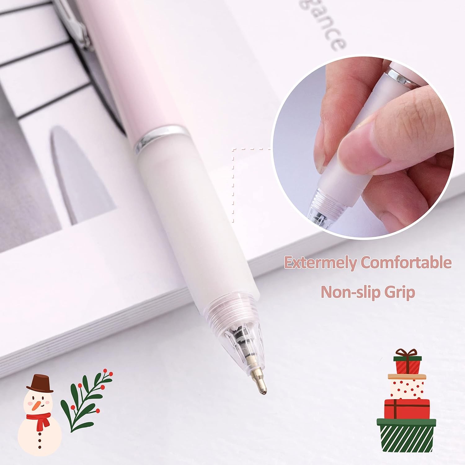 Point Pen Black Ink Ballpoint Pens with Super Soft Grip Medium Point 1.0mm Of…