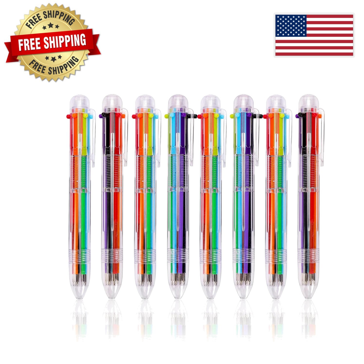 28 Retractable Multicolor Ballpoint Pens – Ideal for Home, School & Office