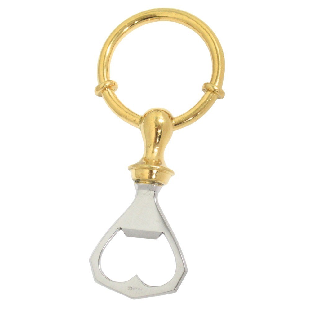 HERMES Vintage Bottle Opener Corkscrew Yellow Gold/Silver Unisex