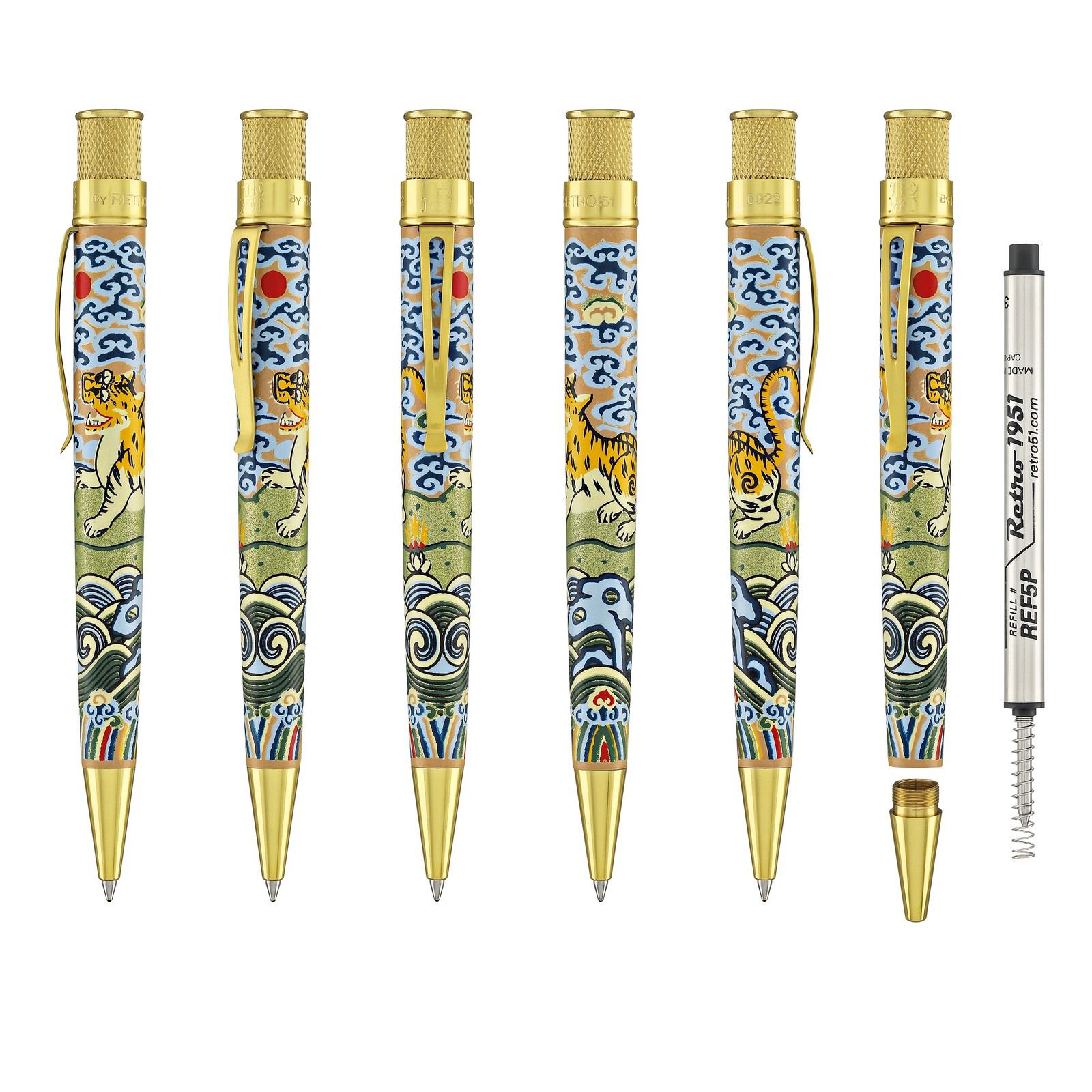 Retro 51 Tornado Metropolitan Rollerball in Chinese Tiger Rank Badge -NEW in Box