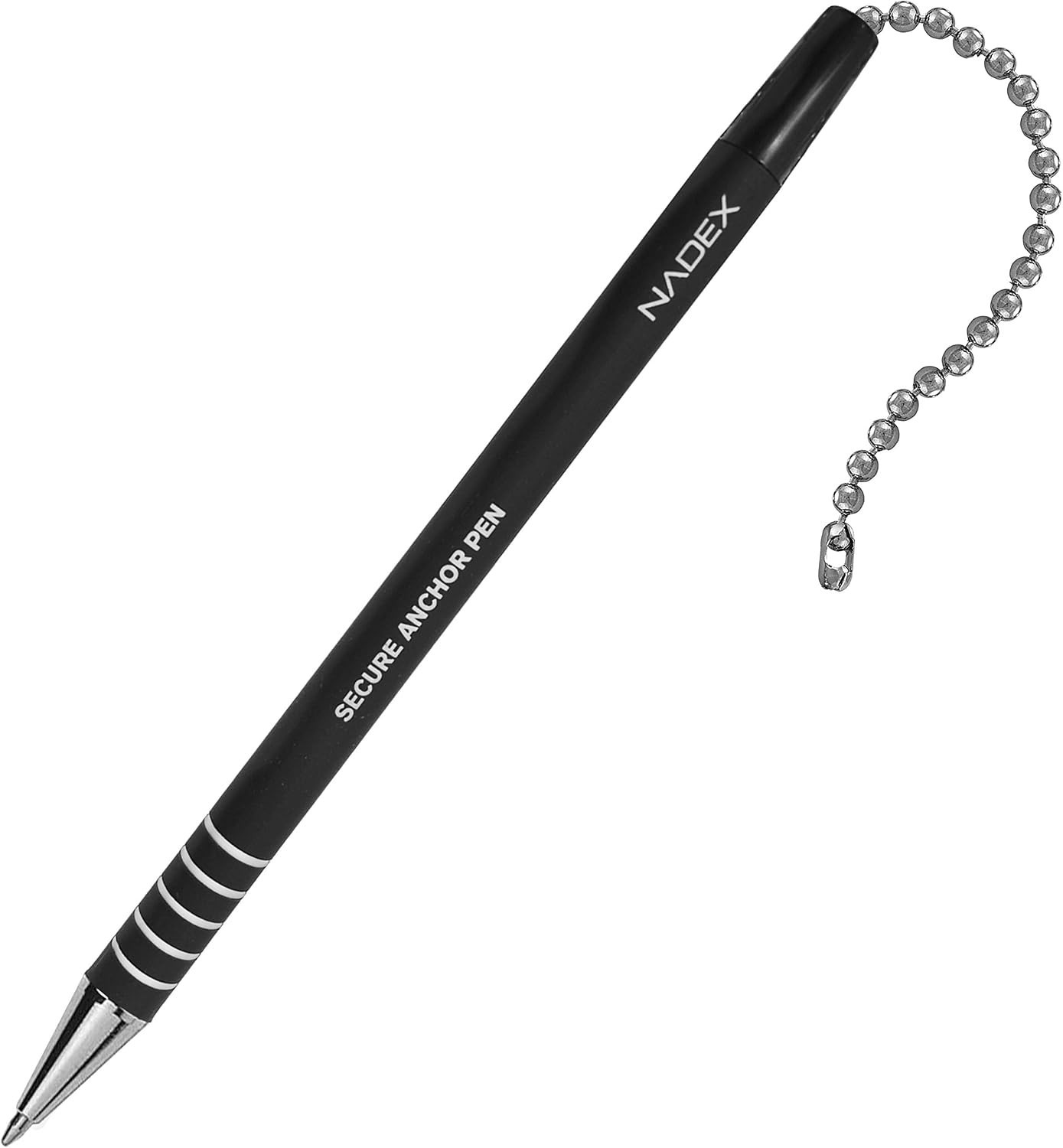 Elegant Refillable Ballpoint Pen Set with Security Chain and Adhesive Mount
