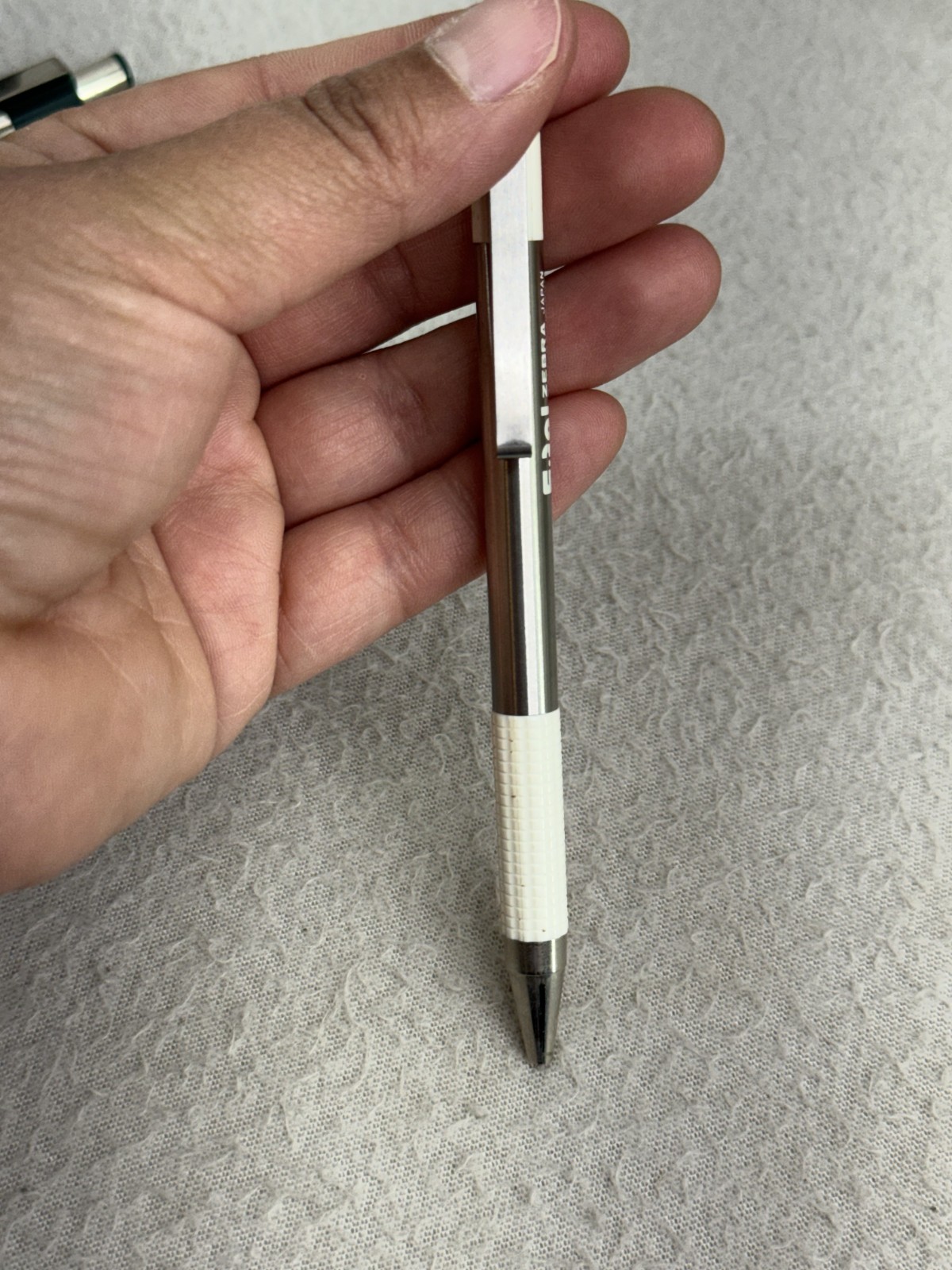 Vintage Zebra F-301 Ballpoint Pens Lot of 2 Green White Chrome Japan 0.7mm