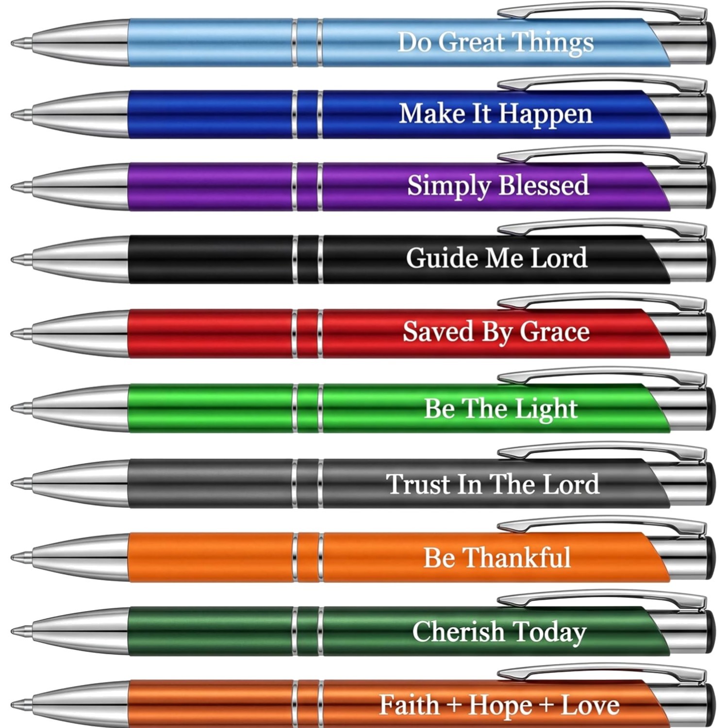 10 Pcs Bible Verse Pens, Inspirational Scripture Ballpoint Pens, Black Ink