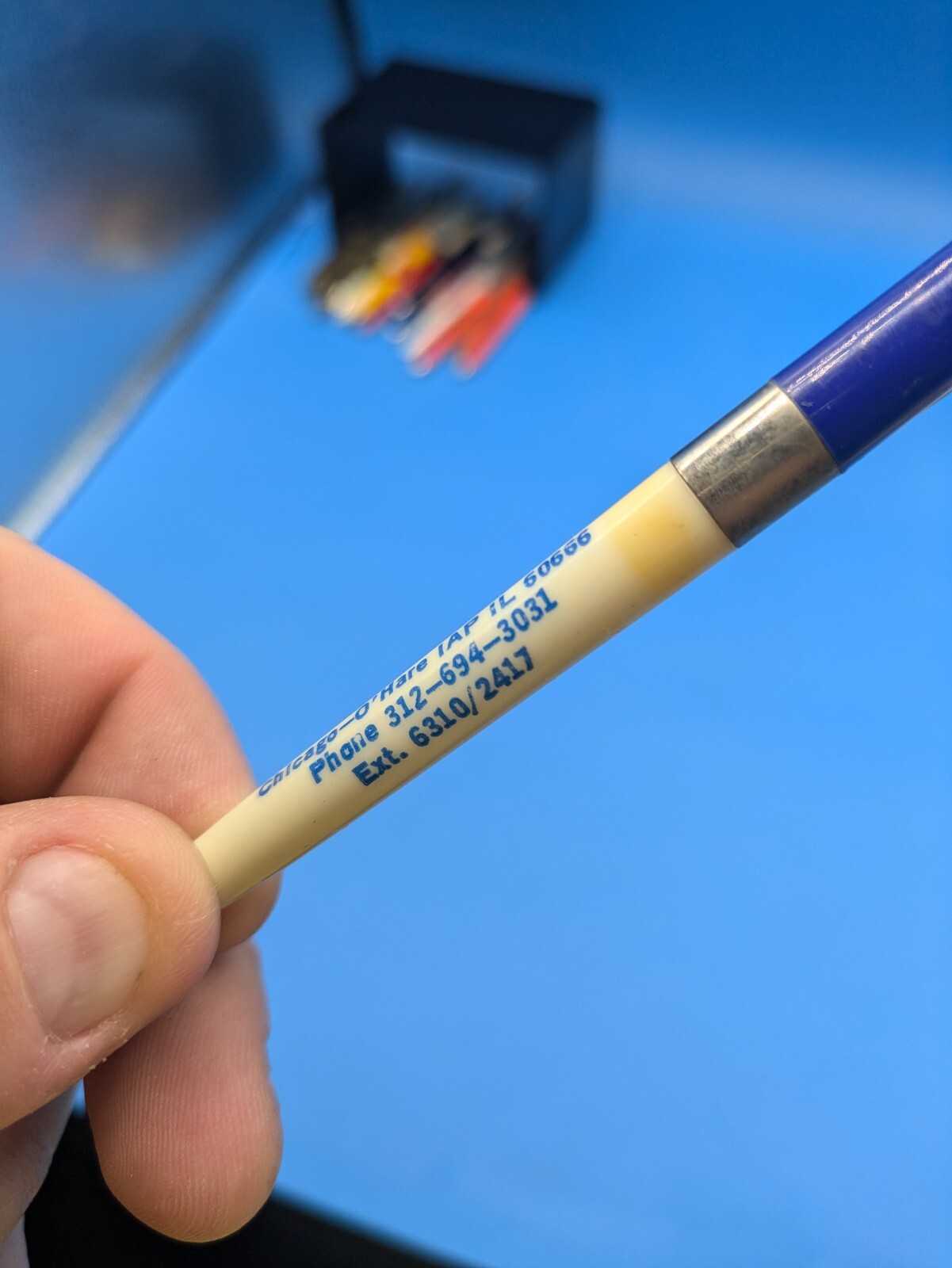 Vintage United States Air Force Reserves Blue White Advertisement Pen Chicago