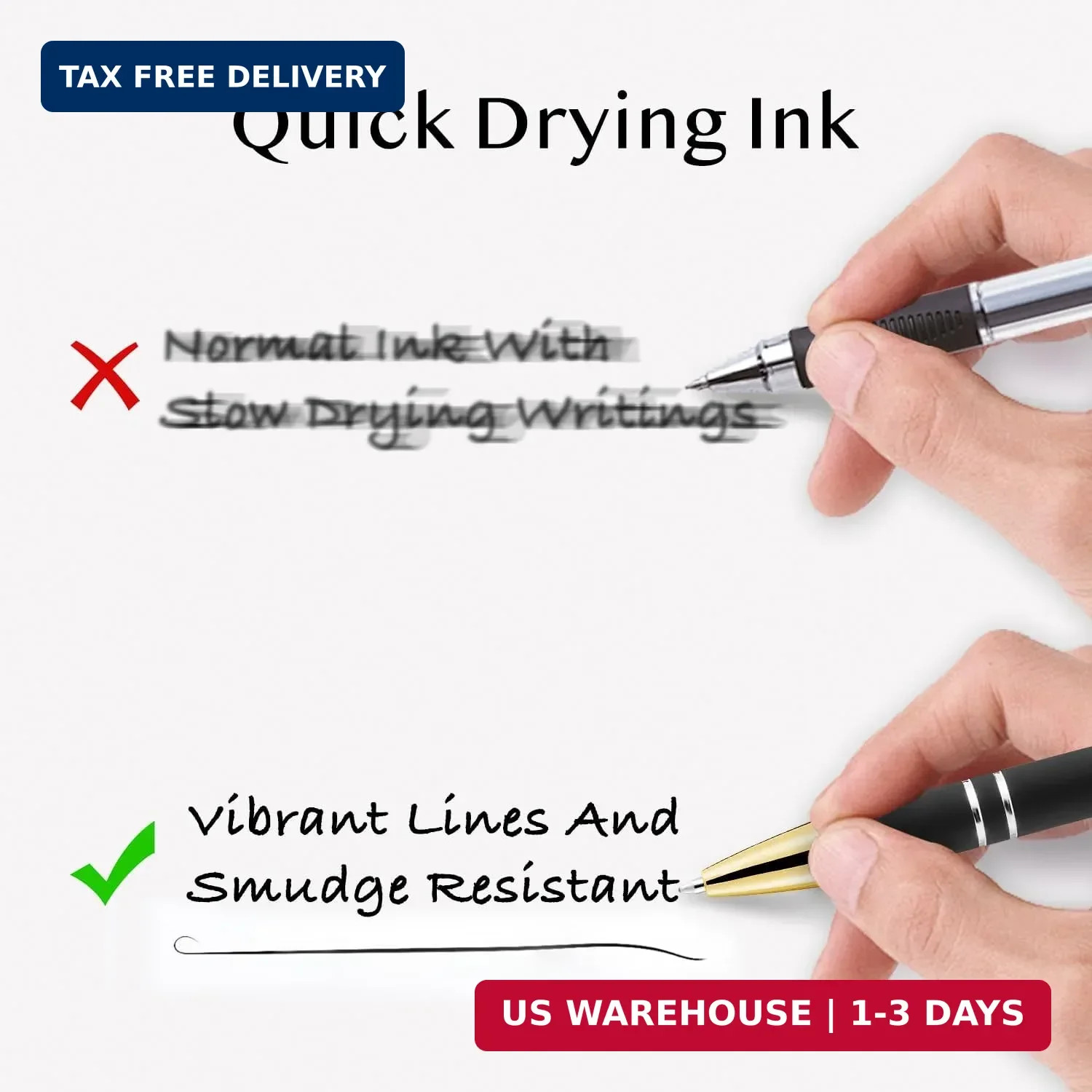 LINFANC 12 Pack Nice Black Pens Ballpoint Pens Stylus Pen for Touchscreen | 1.0m