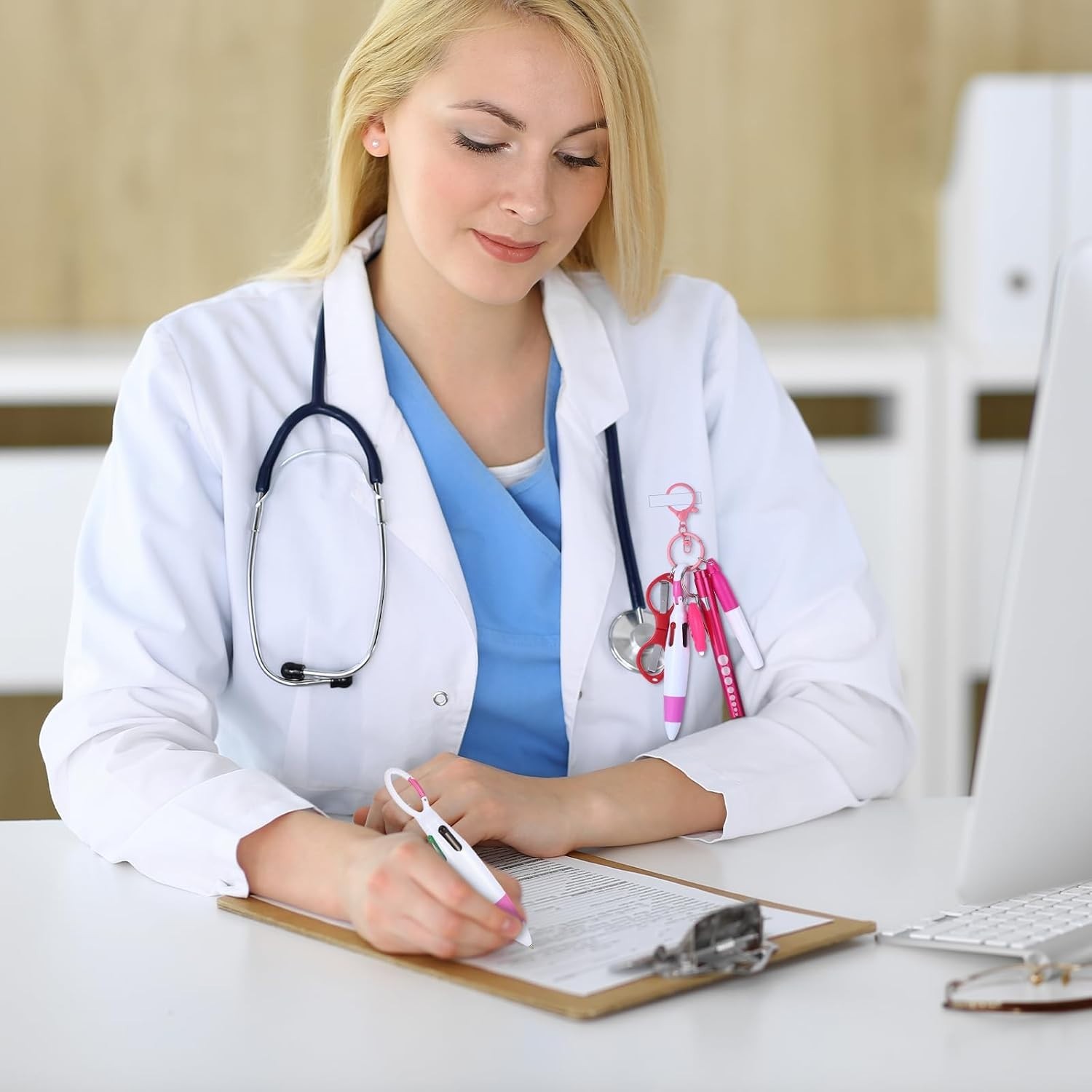 Durable 6-in-1 Nurse Pen Set with Scissors & LED Light – Perfect Gift for Nurses