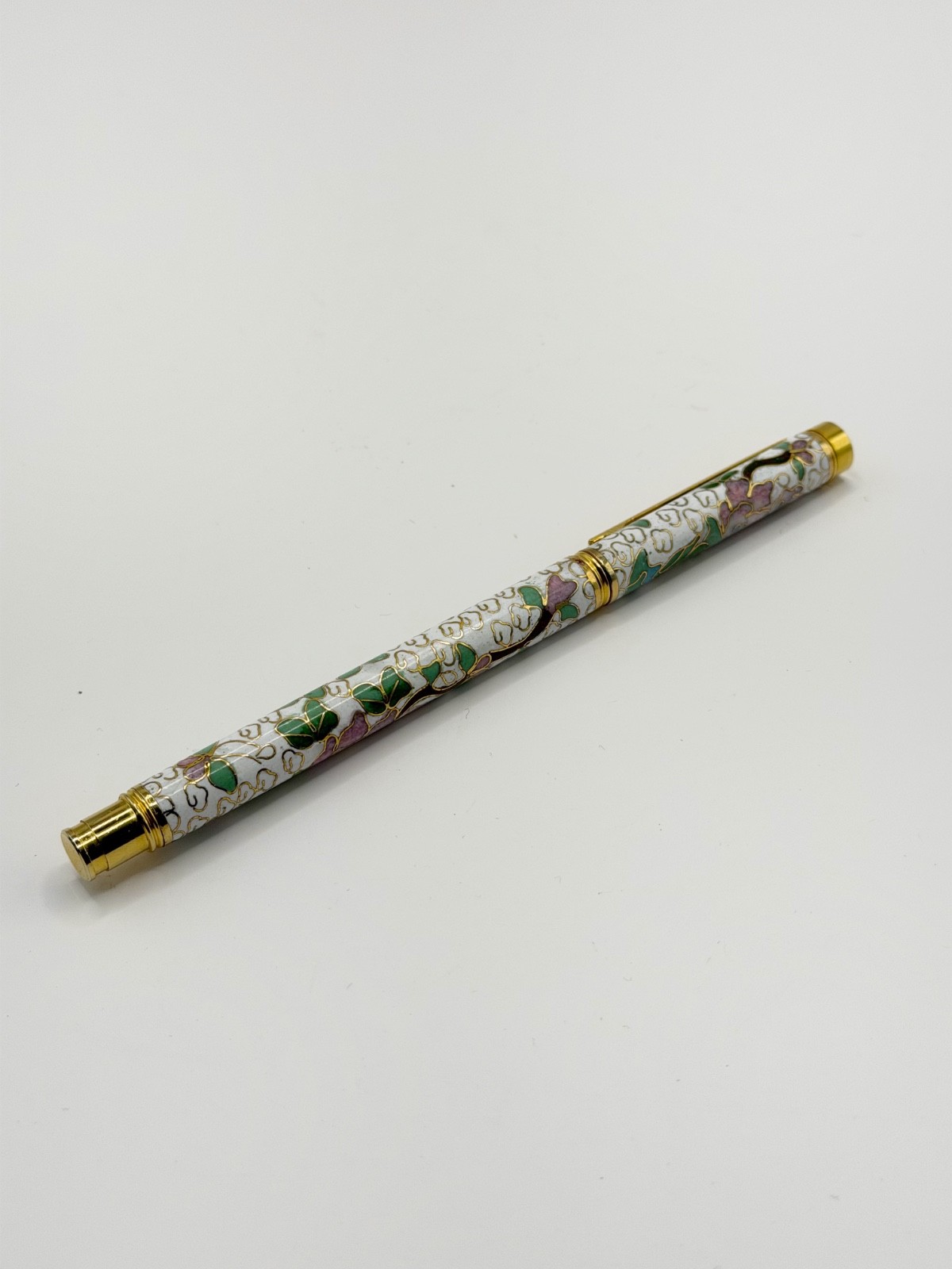 Vintage Cloisonne Enamel Ballpoint Pen – Floral Design