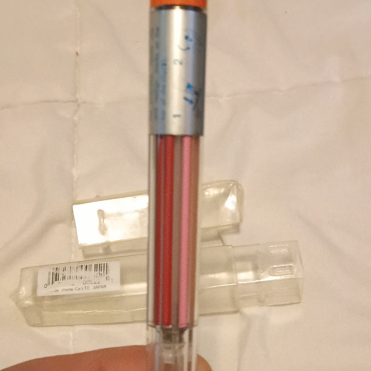 Pentel Plastic Multicolor Retractable Ballpoint Pen w/ Multicolor Ink & Case