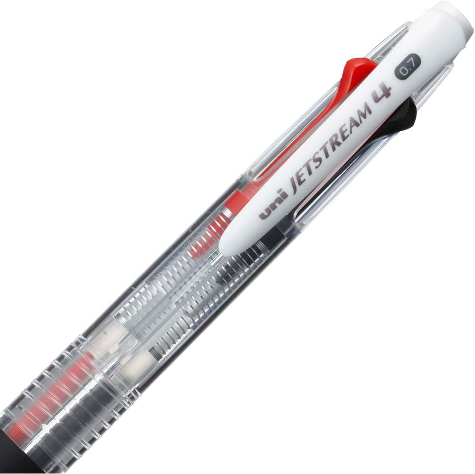 Ballpoint Pen Jetstream 3 Color Black, Red, Blue, Green Ink 0.7Mm, Transparent (