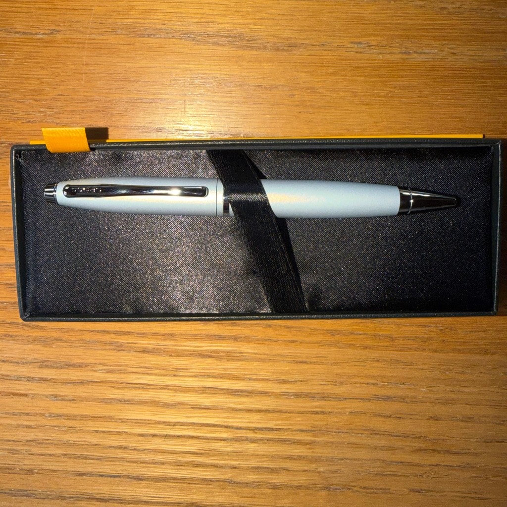 NOS NIB Cross Twist Wide Ballpoint Pen Polished Gray With Chrome Trim Black Ink