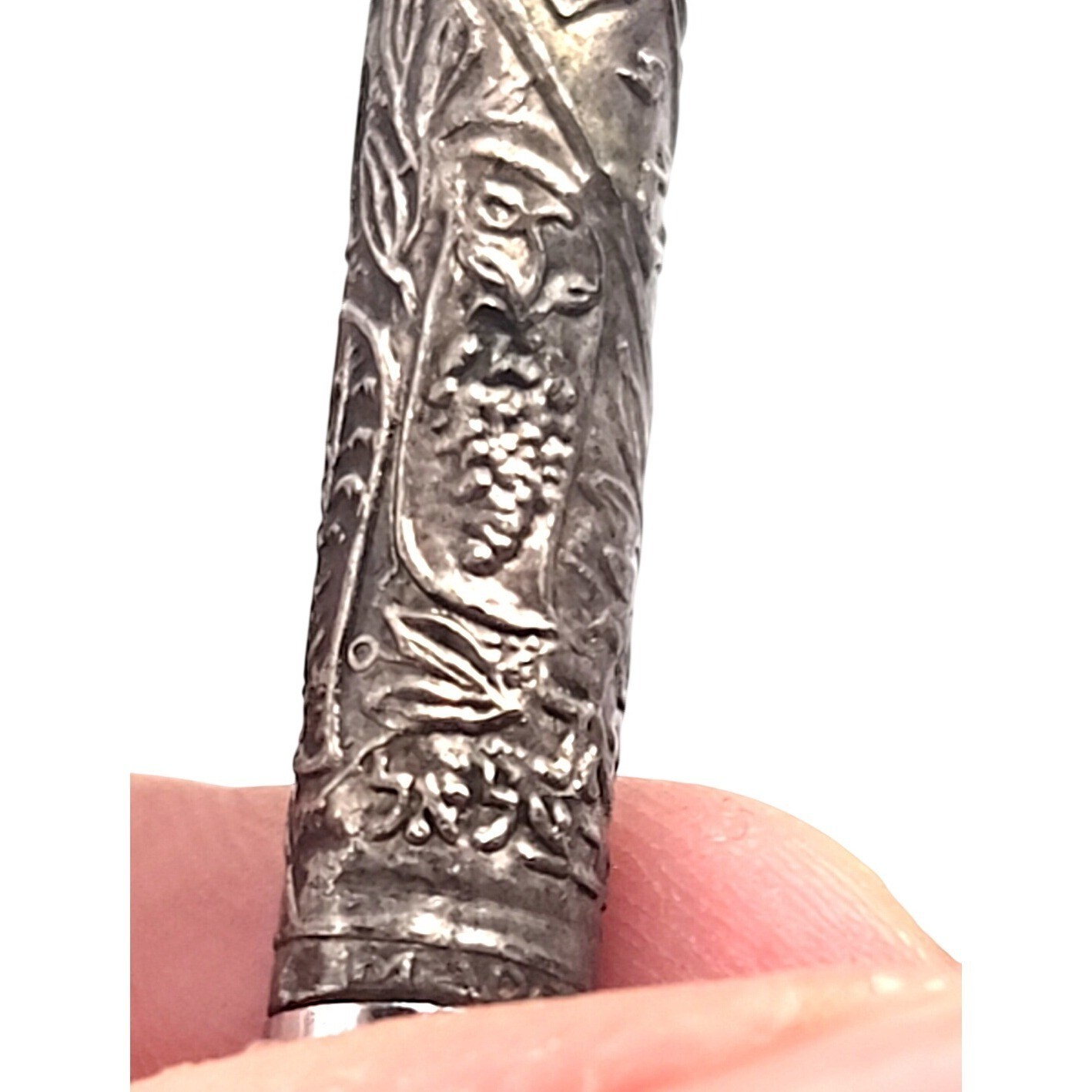 Vintage Globus Tribes of Israel Bazalel Work Pen Menorah Silver Ballpoint