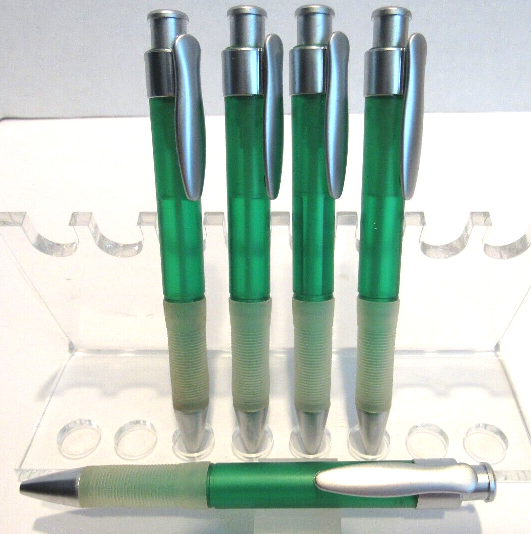 5 TERZETTI GRASSHOPPER LARGE GREEN BALLPOINT PENS- SURE GRIP-SPECIAL PRICES