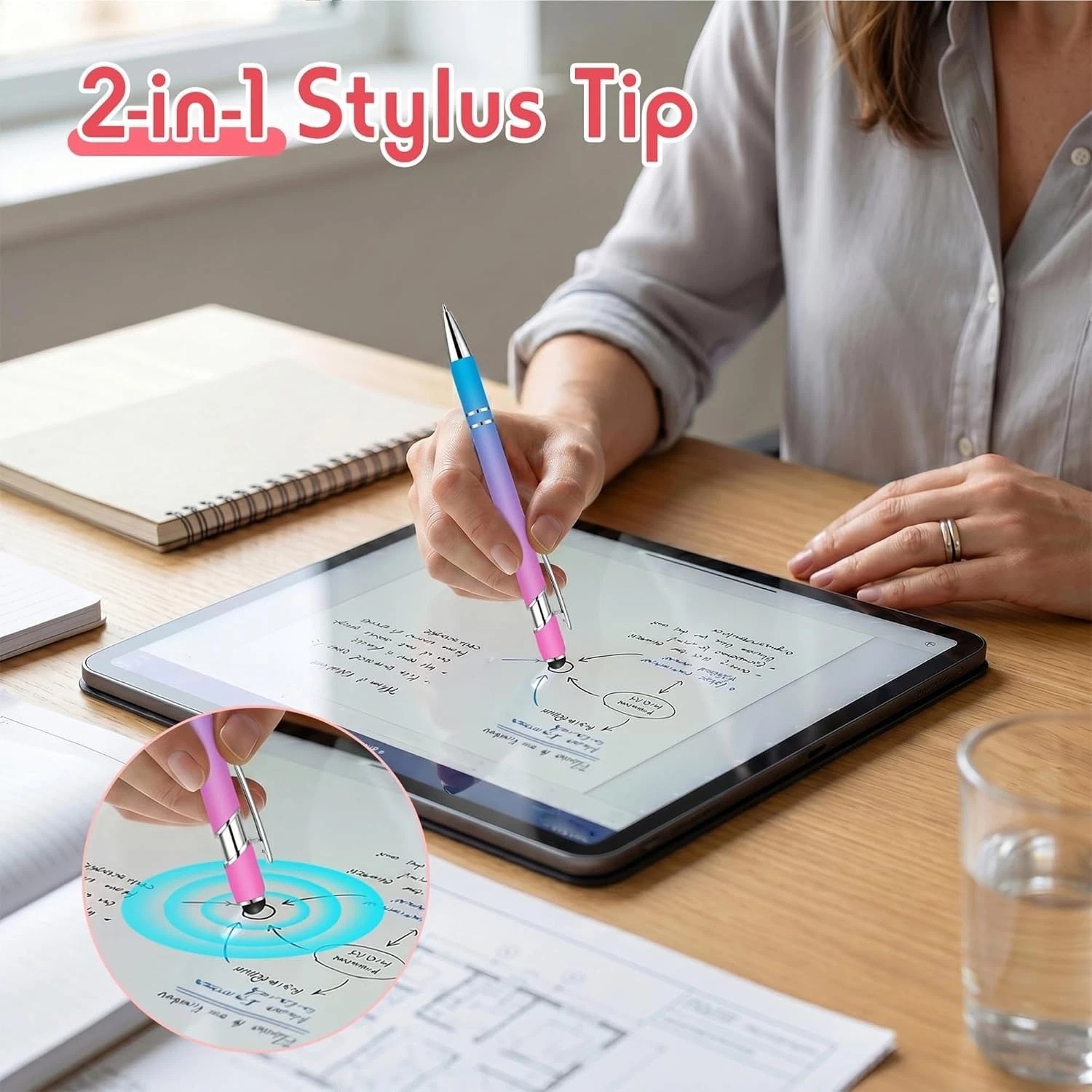 Bulk 100 Metal Stylus Pens Click Action Black Ink 1.0mm
