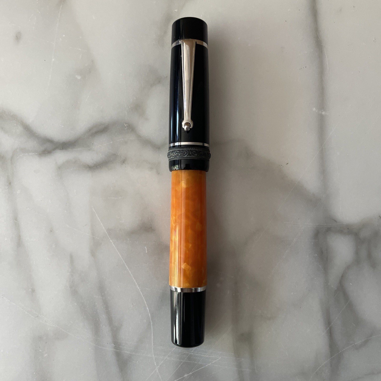 Delta Dolcevita Rollerball Pen Terracota Orange Silver Accent 1855-Italy