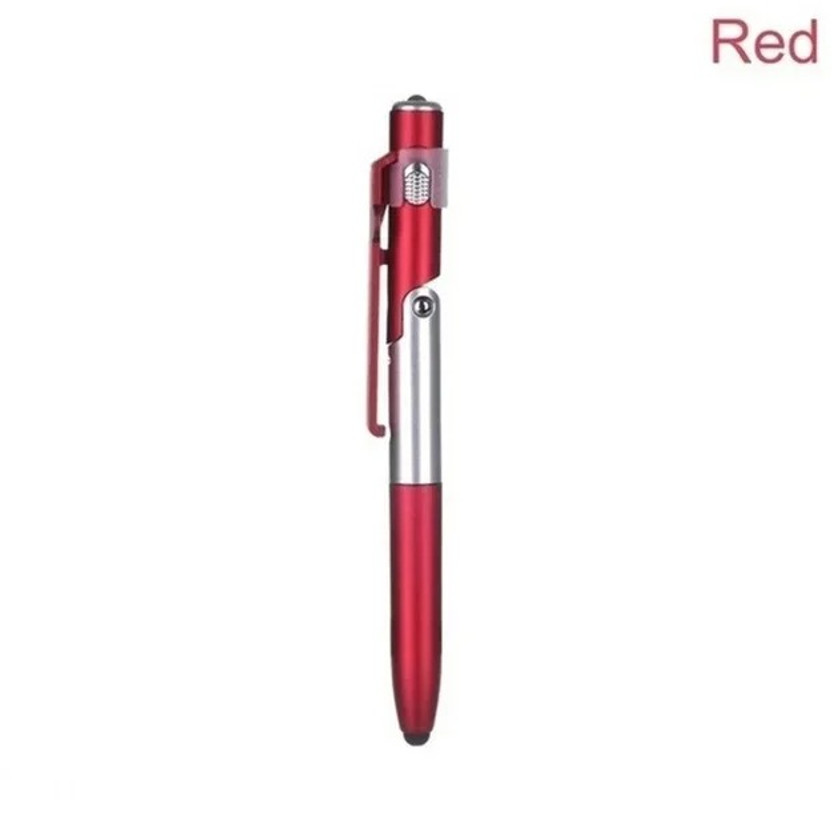 1pc 4 In 1 Multifunction LED Pen Phone Holder Stylus Tool Set Student Stationery