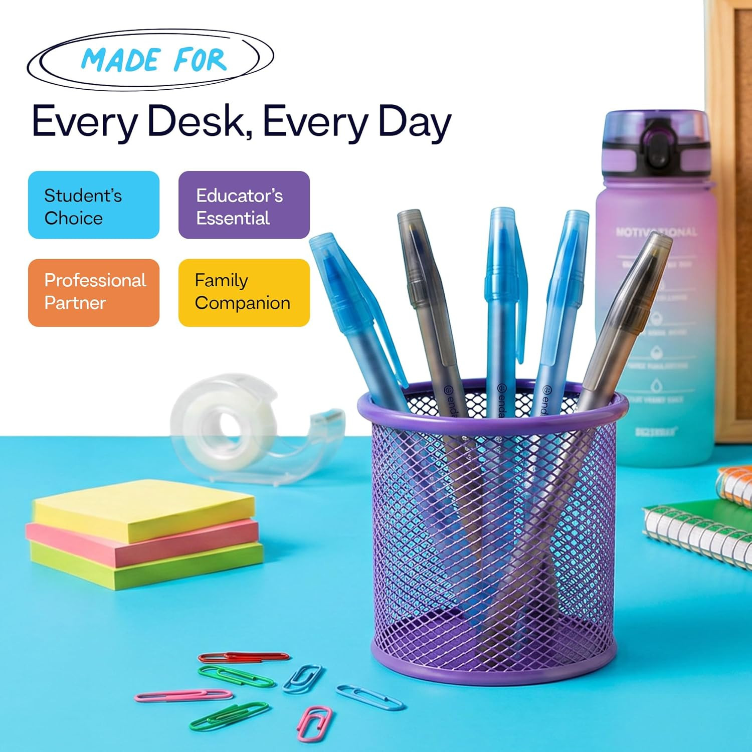 Ballpoint Pens Bulk Blue and Black Pens (240 Pack) 120 Black & 120 Blue – Medium