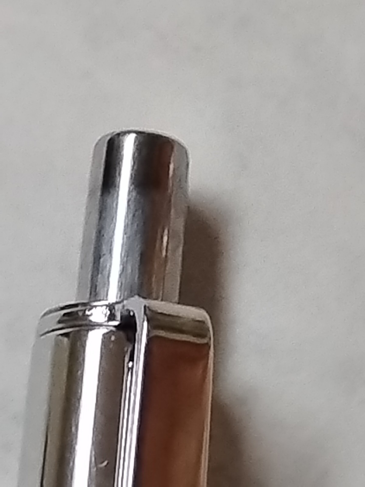 Vintage PAPER MATE Profile Slim Grip Ballpoint Pen All Chrome Made In Mexico #C6