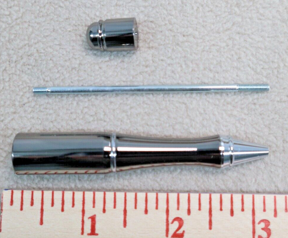 Metal Beadable Pens Lot of 2 Pens * Satin Black and Gloss Gunmetal 7 Refills USA