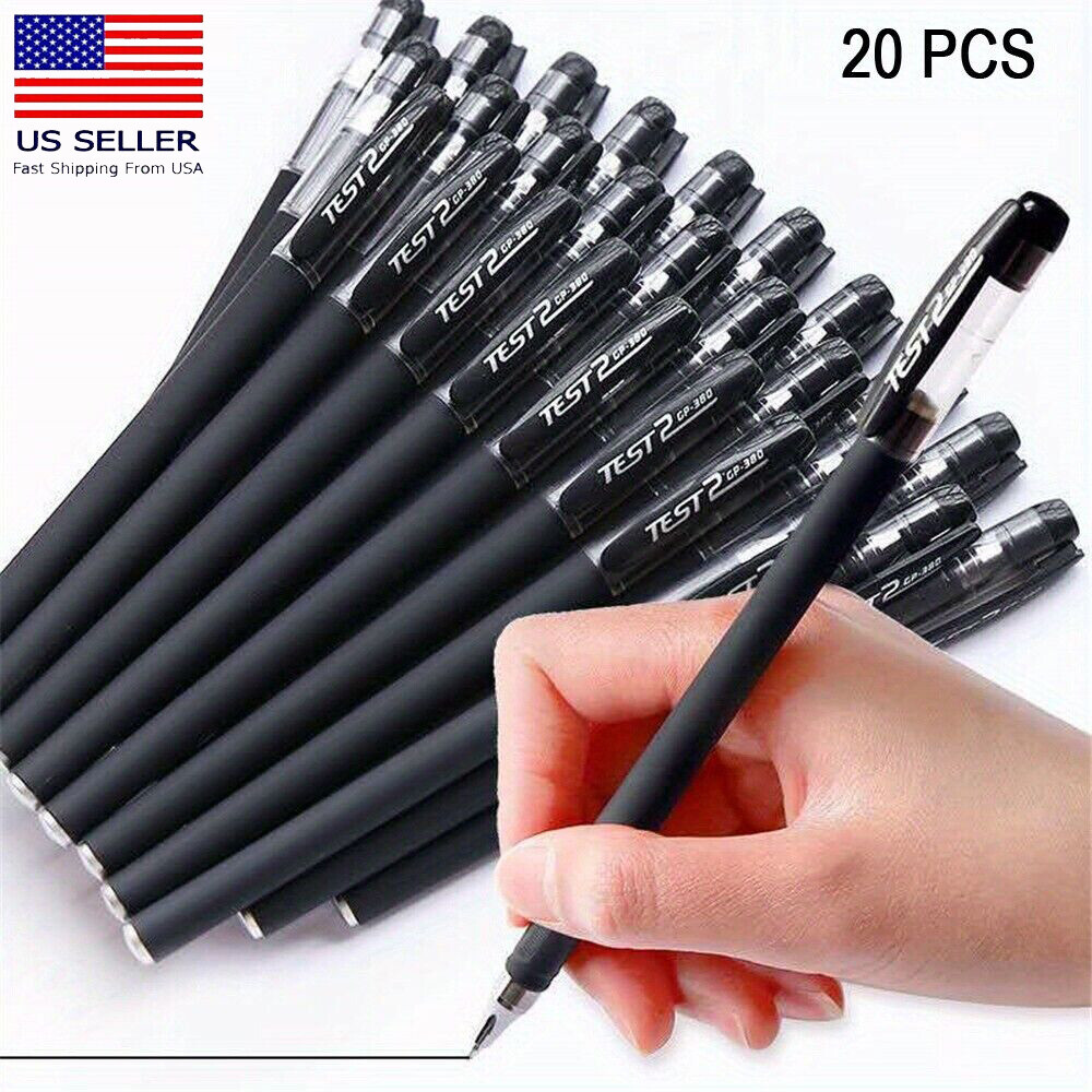 20PCS Ball Point Pens BLACK Gel Ink Pen Smooth Writing – 0.5mm Nib – Best Price⚡