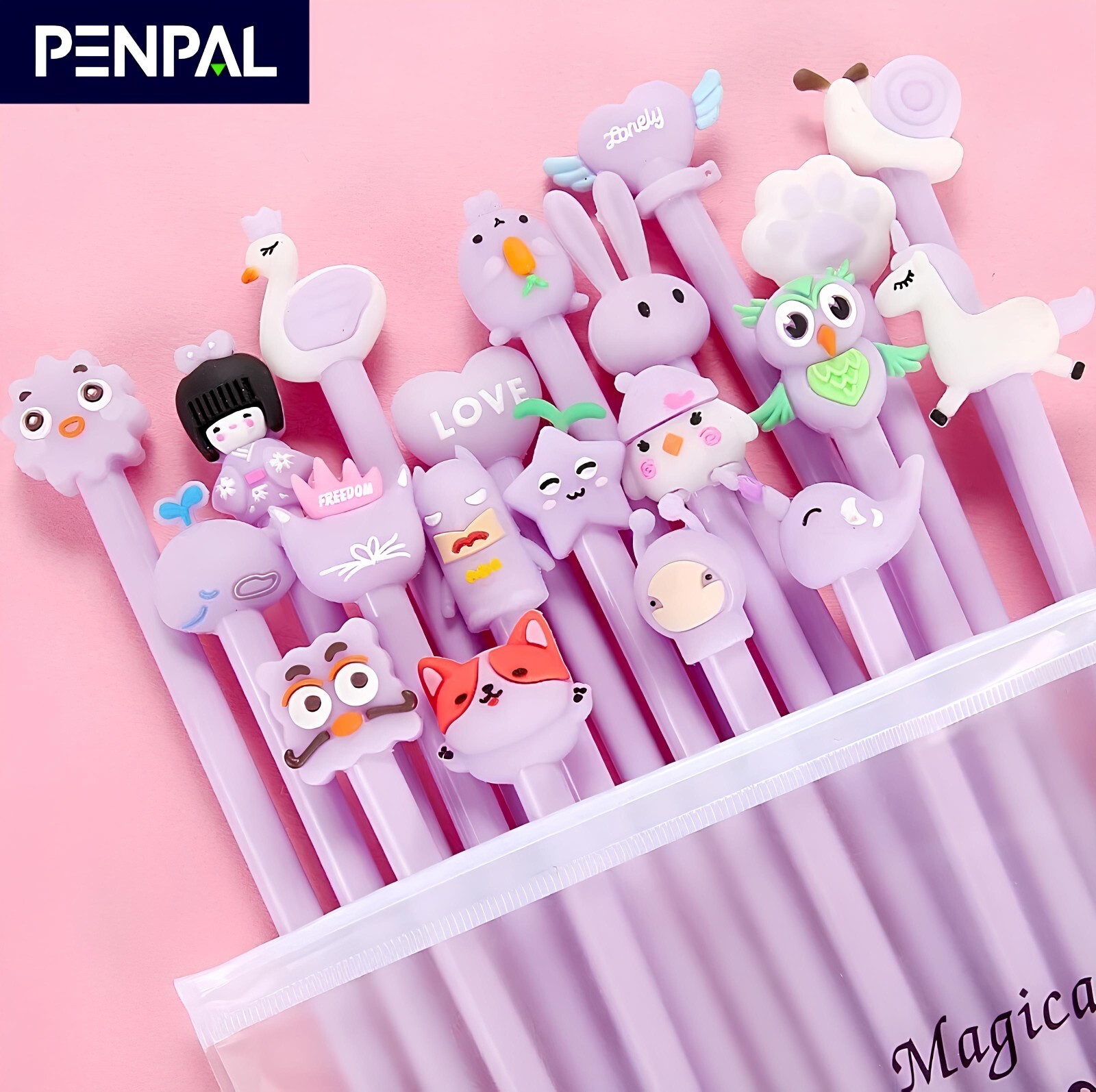 5 Pcs/Cartoon Color Gel Pen Set 0.5mm Black Ink School Office Stationery(random)
