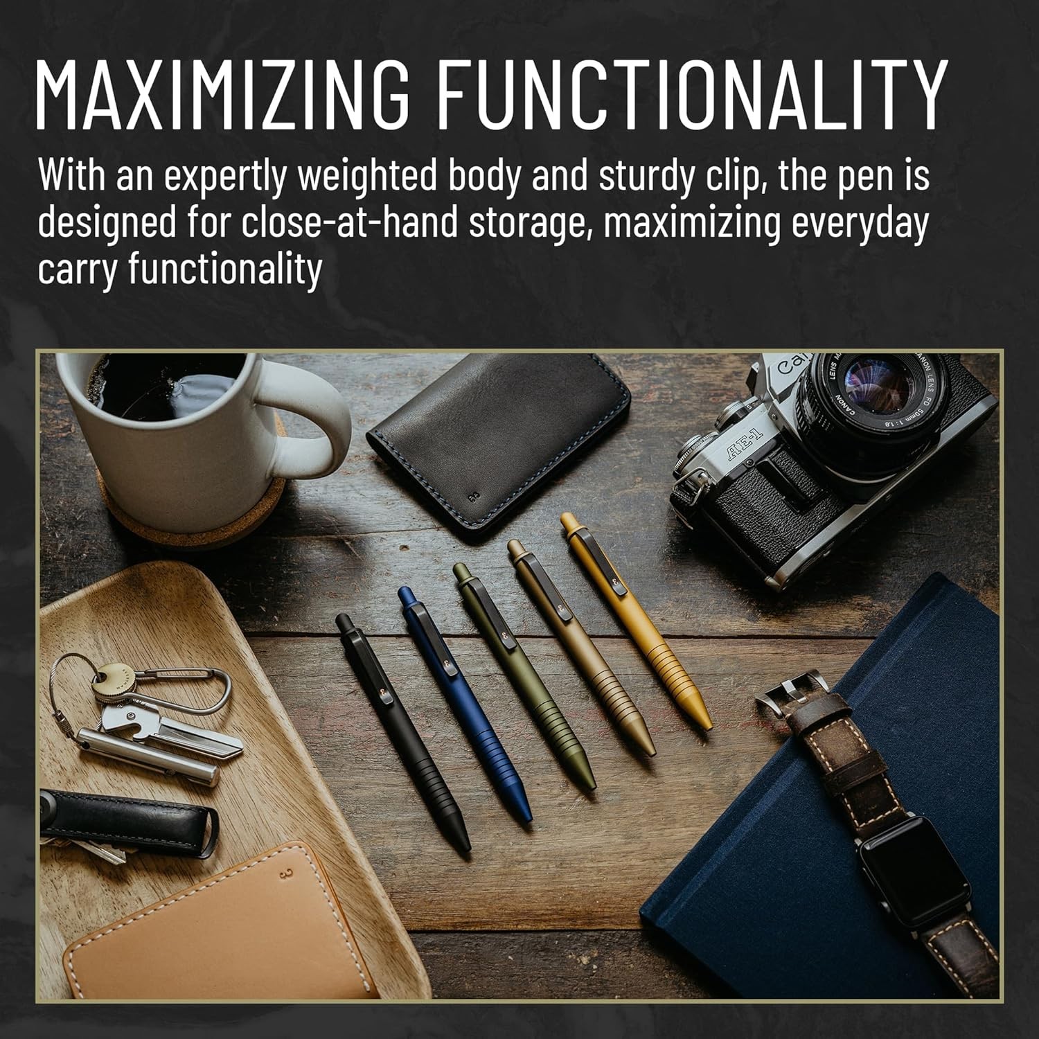Super Matte Mini Click Pen – Black | Compact Refillable 0.7mm Ballpoint Pen w…