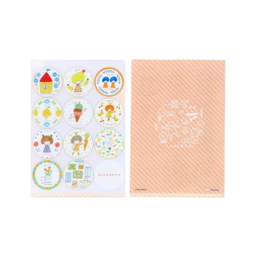 Sun-Star Stationery Mizutama Clear File Set of 3 Pink and Yellow S2176327