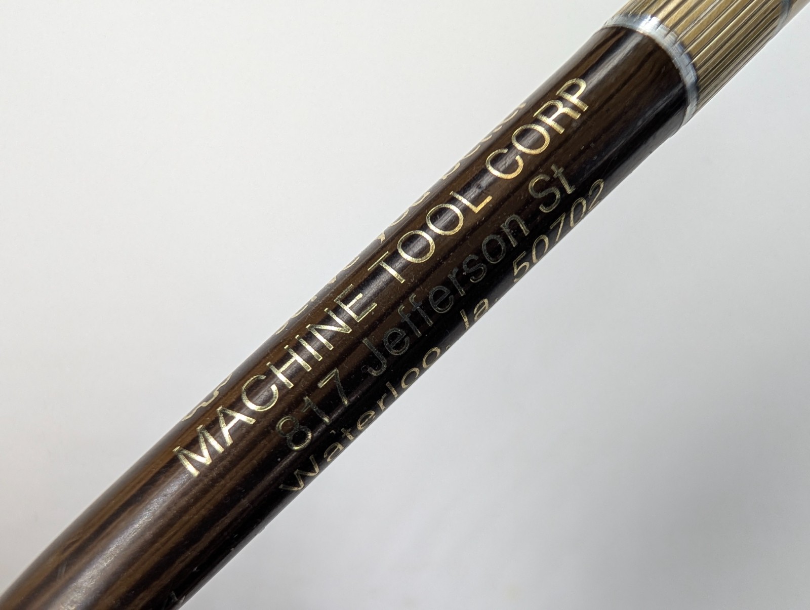 c1970s Waterloo IA MACHINE TOOL CORP Wood Grain Advertising Pen Industrial Gears