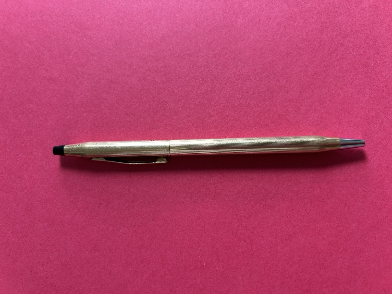 Cross Gold Retractable Click Ballpoint Pen, GOLD FILLED 1/20 10K, Pocket Clip