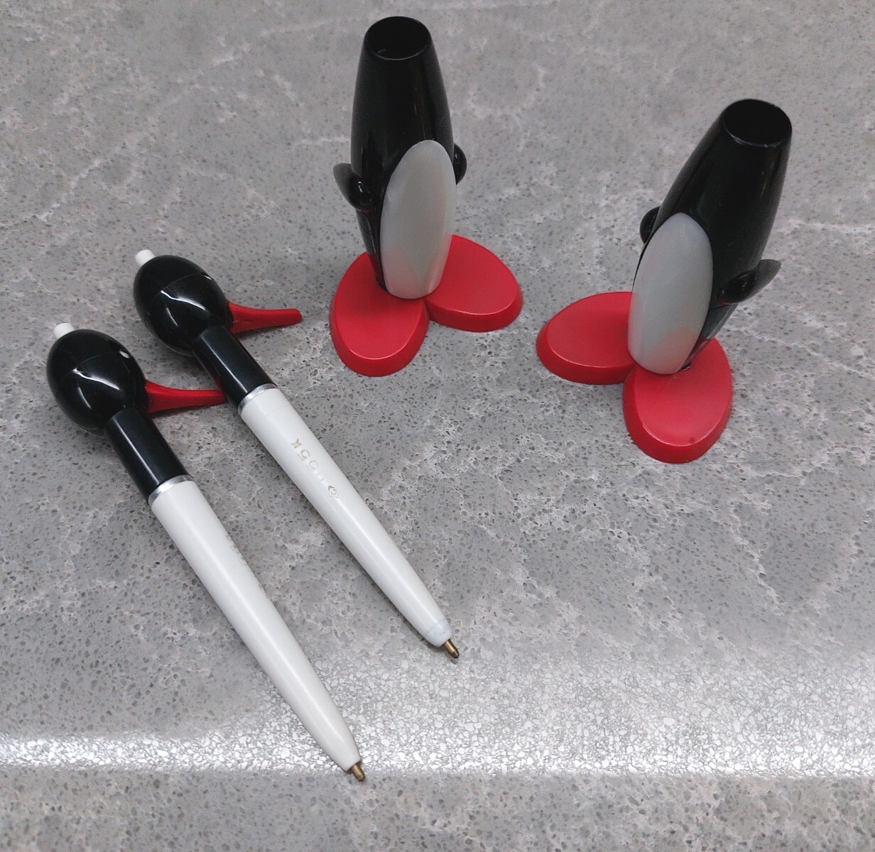 Vintage Two Rare Soviet Penguin Pen USSR Souvenir Pen