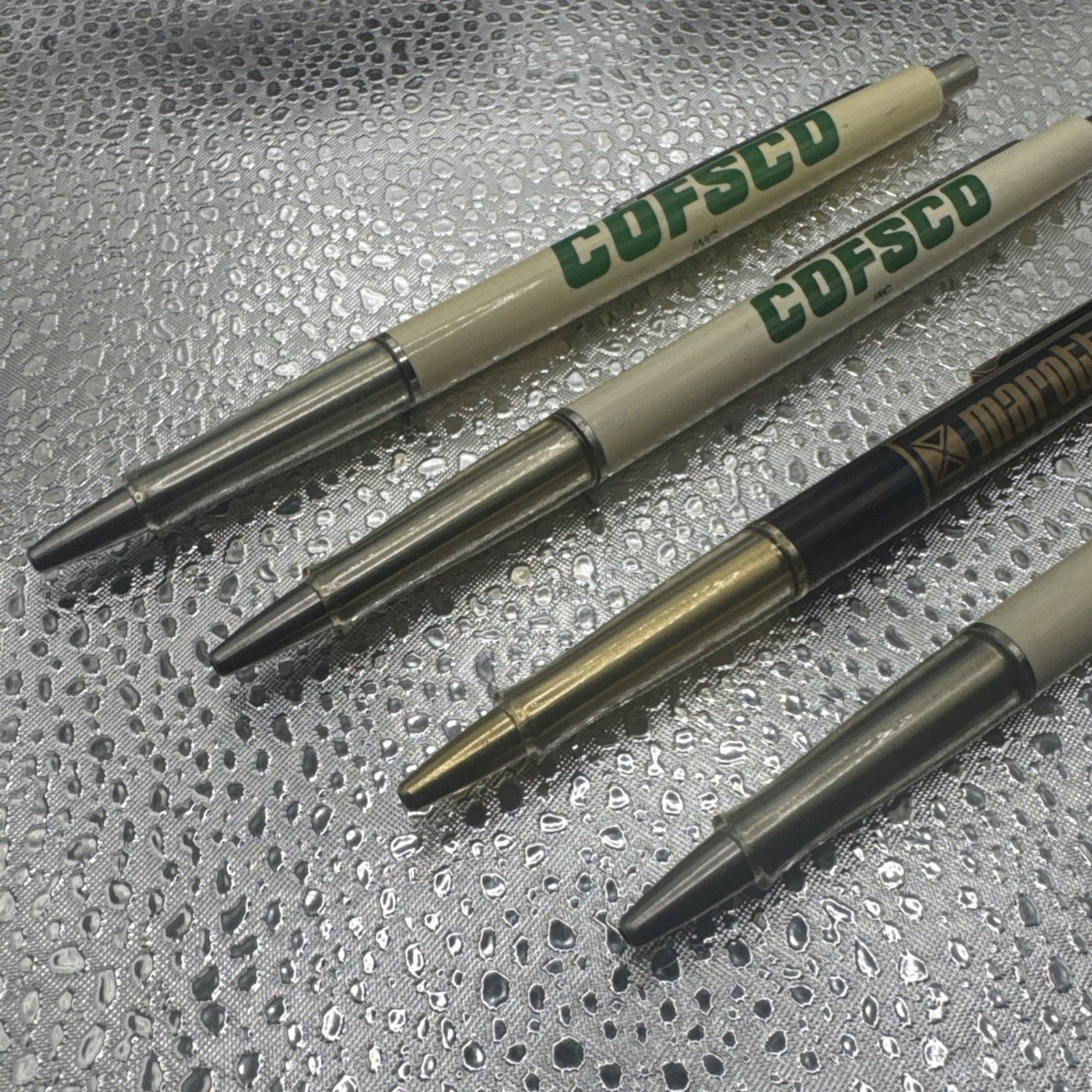 Vintage Lot Of 4 Paper Mate Double Heart Contour Ballpoint Pen Advertising