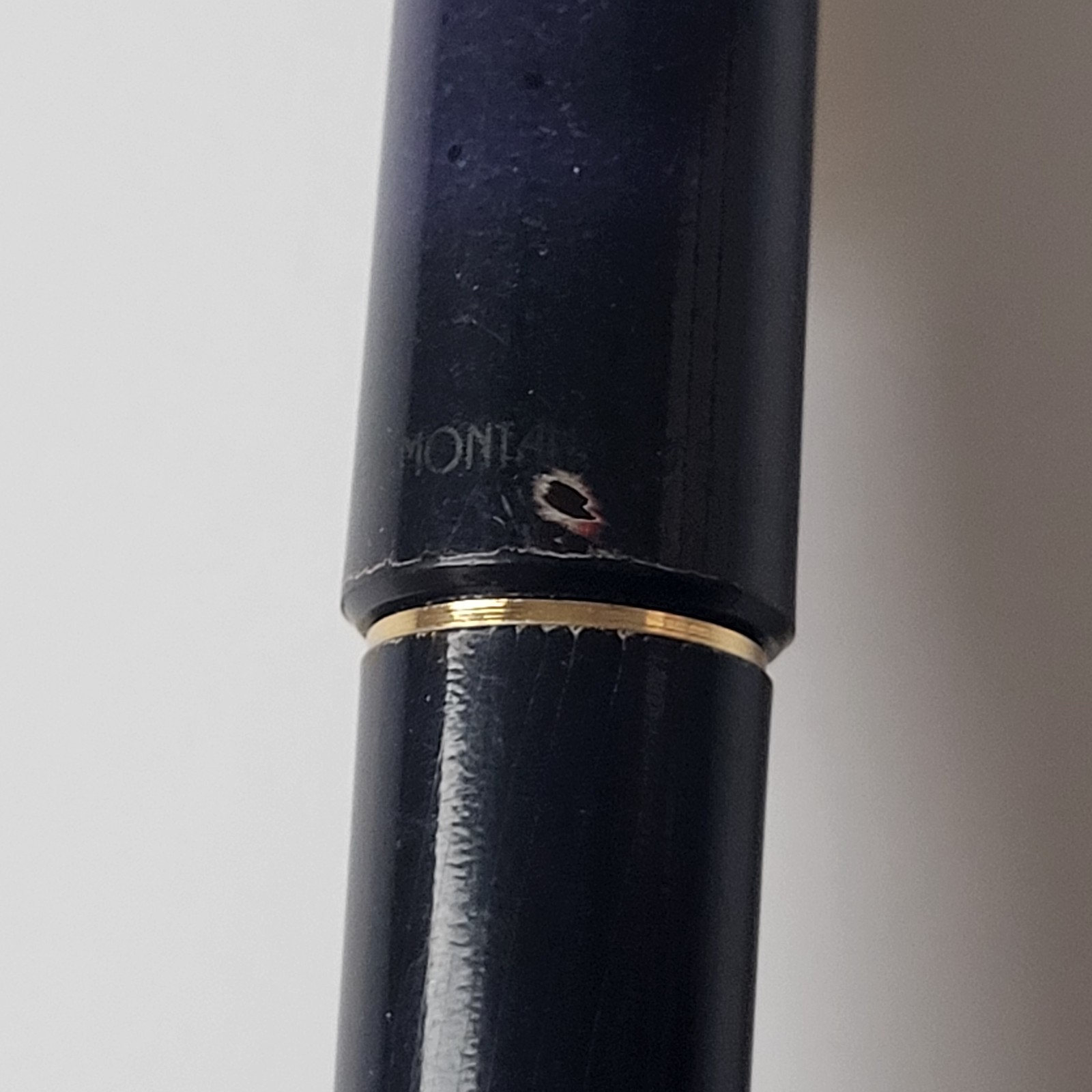 Vintage Micro Ceramic .5mm Ball Point Pen Purple Black Colors Gold Trim Montana