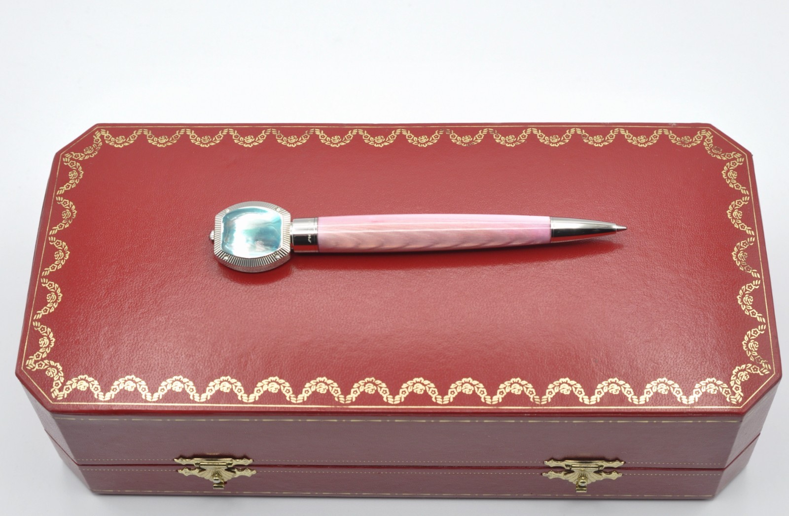 Cartier ST190010 L.E. pink enamel BP with built-in watch exc++++ in box