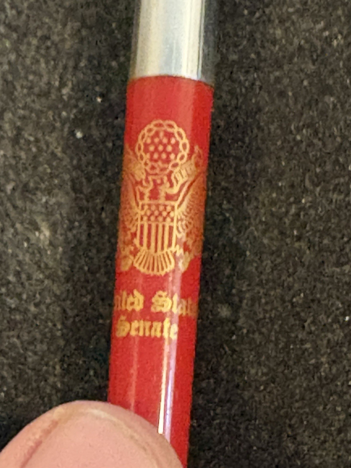 VTG Red United States Senate Clip Click Ballpoint Pen Rare