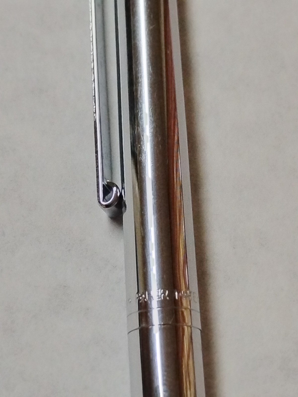 Vintage PAPER MATE Profile Slim Grip Ballpoint Pen All Chrome Made In Mexico #C6