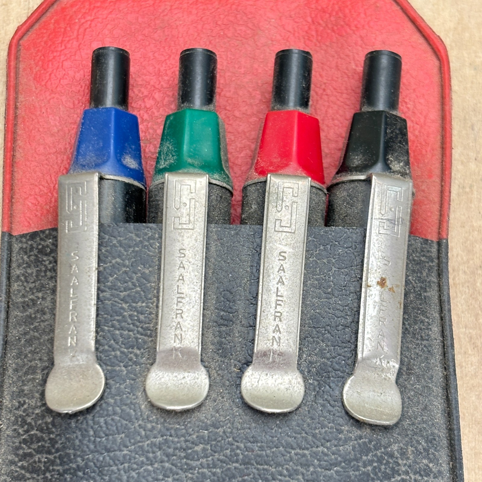 Vintage Saalfrank Ballpoint Pen Set, 4 Colors in Advertising Pouch – INK DRY