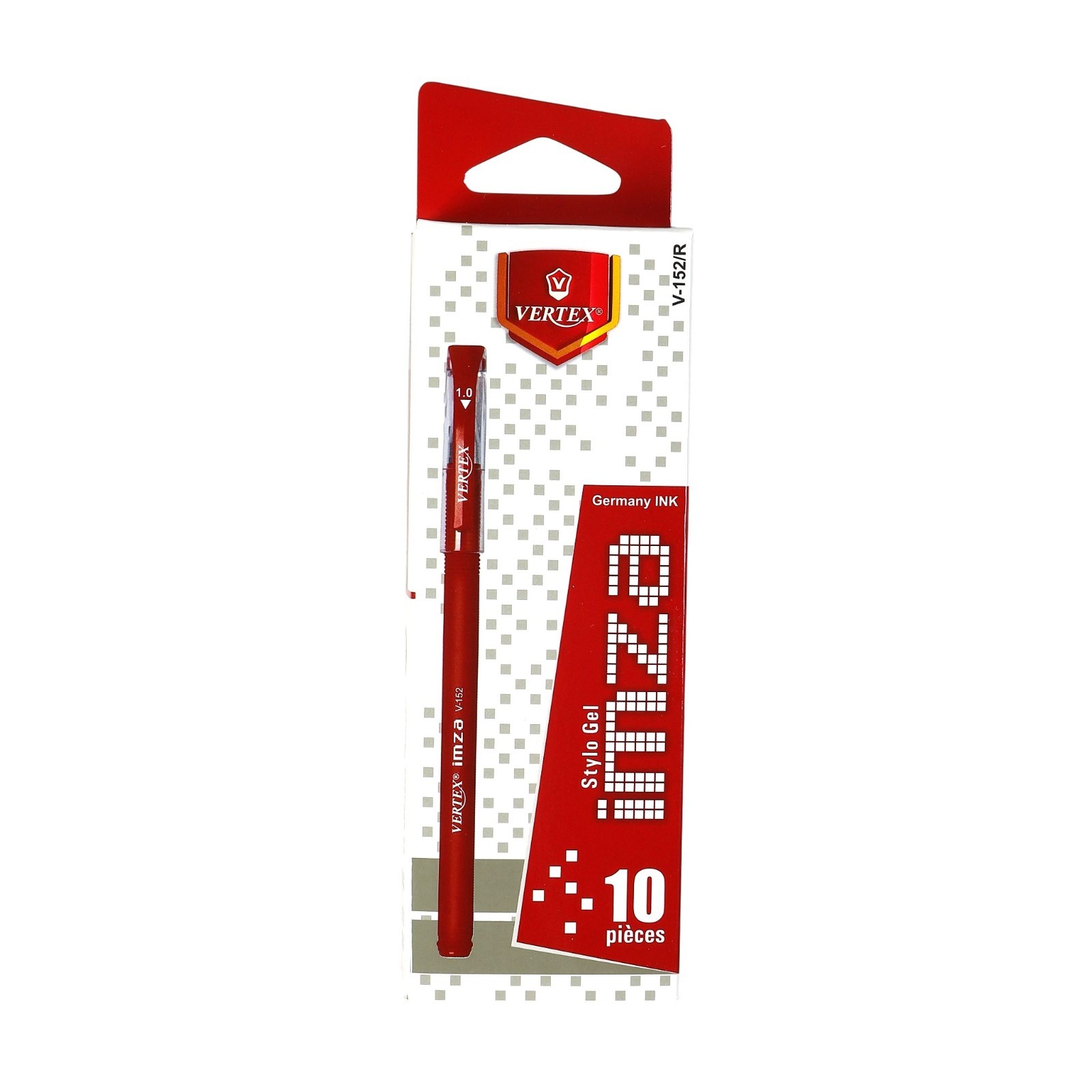 VERTEX IMZA Gel Pens Set 1.0mm Red Germany Ink Bulk 10 Boxes x 10 Pcs (100 Pens)
