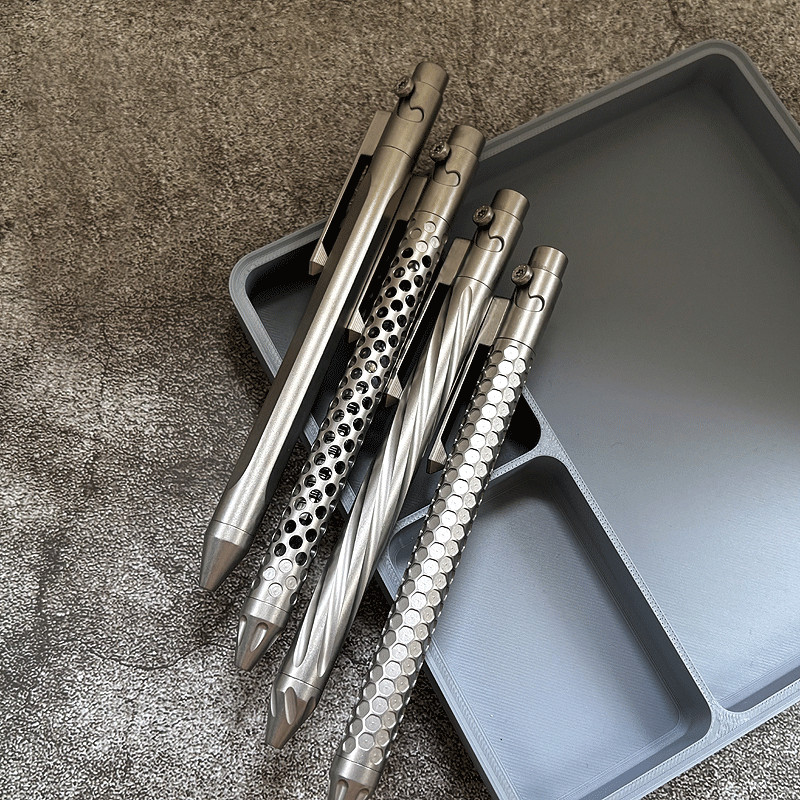 EDC Titanium Alloy Mechanical Pocket Ballpoint Pen Signature Top Pen for Gift