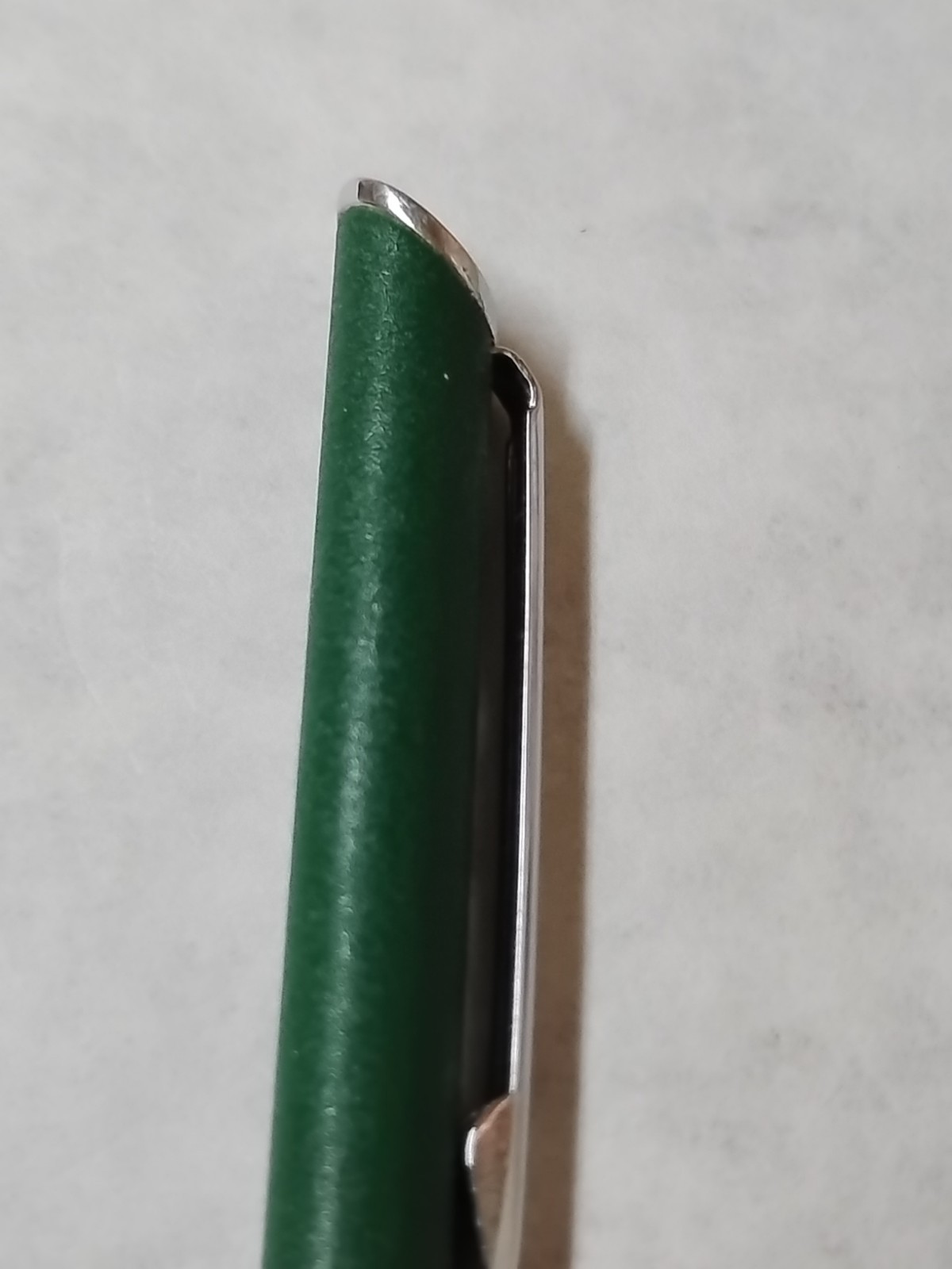 Vintage Quill Green Gold Trim Ballpoint Pen Made In USA Tested And Working#K4