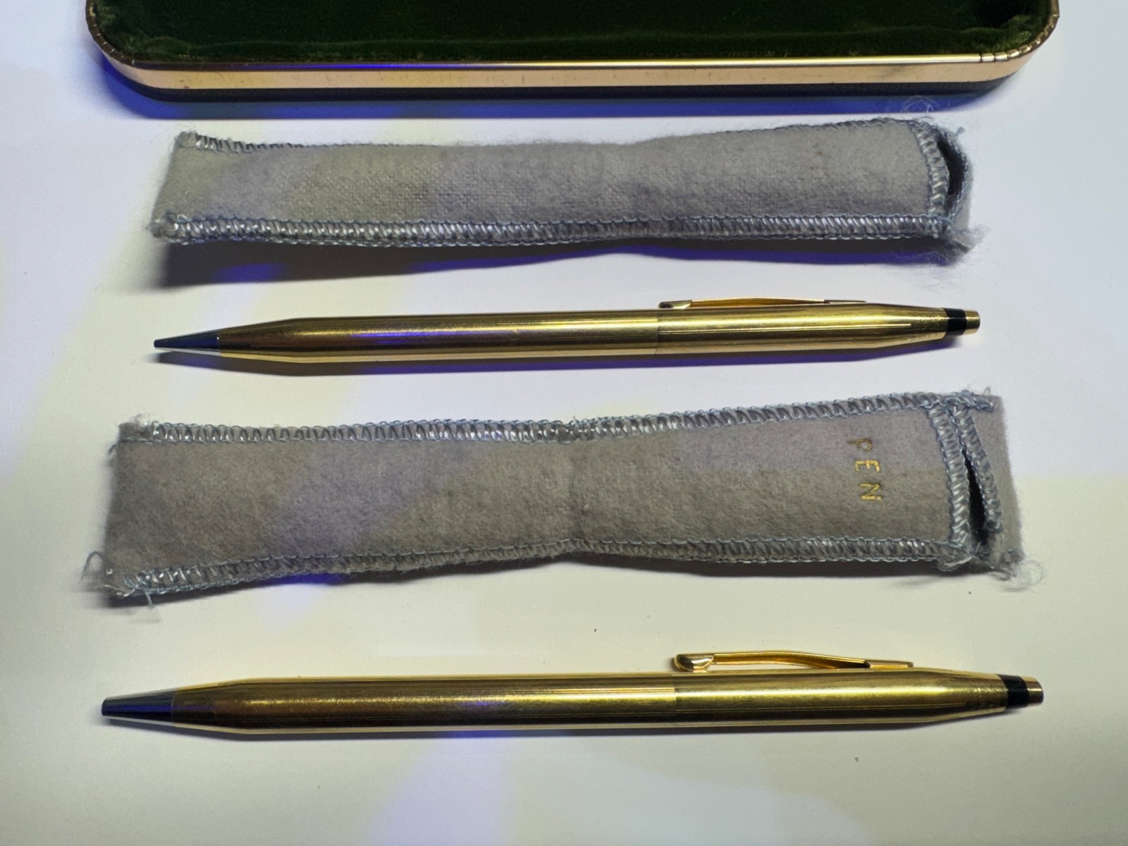 18K Solid Gold 750 Cross Century Ballpoint Pen-Pencil Set Rare Vintage